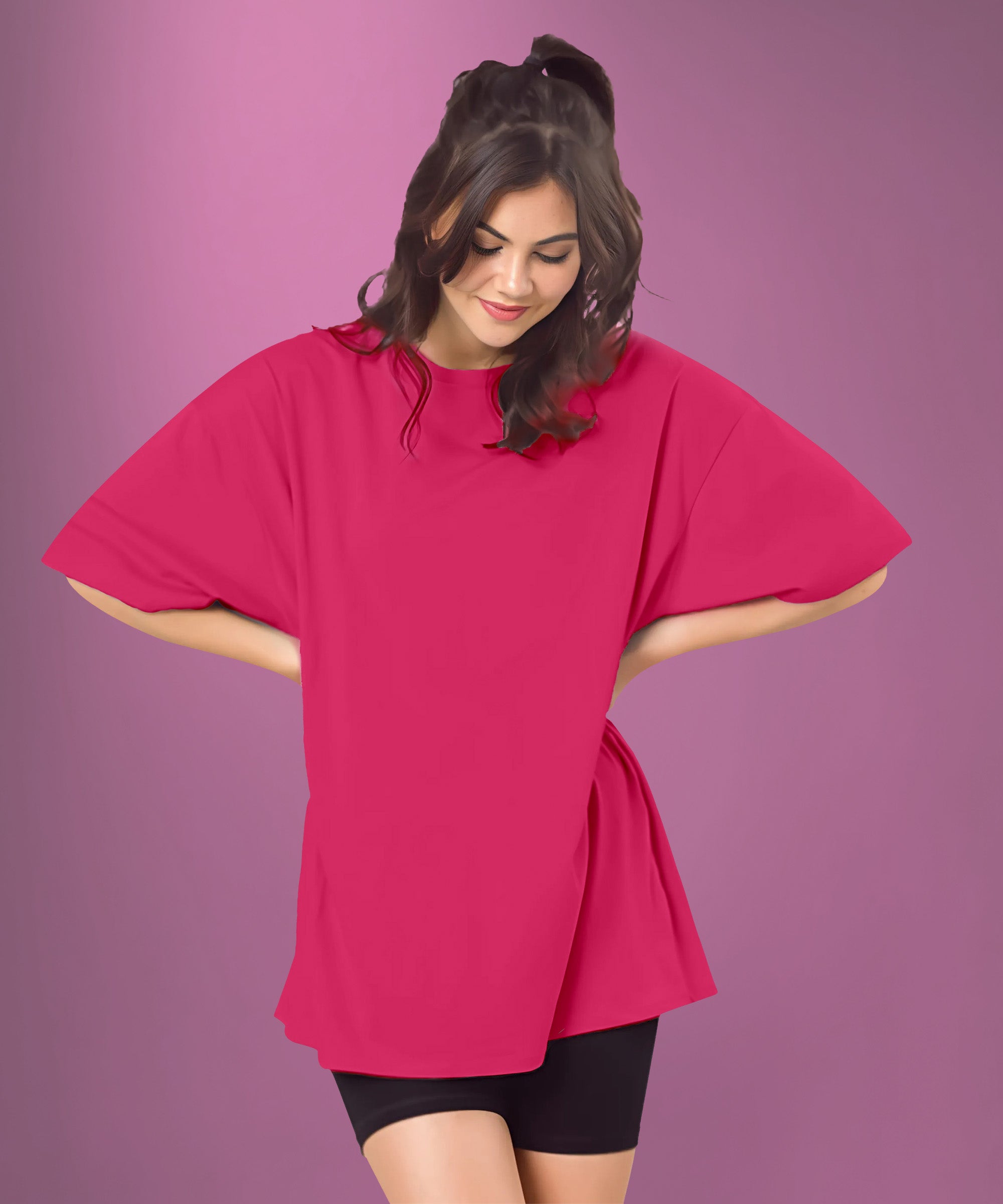 Women's Solid Oversized T-shirt
