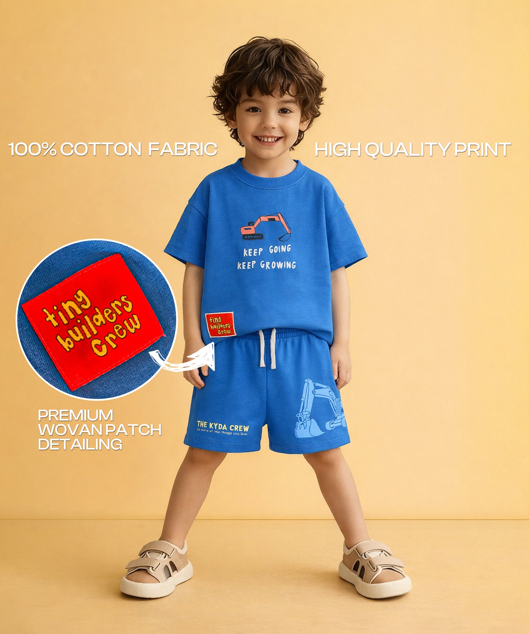 Boys Premium Cotton Oversized T-Shirt & Shorts Co-ord Set | Pack of 1