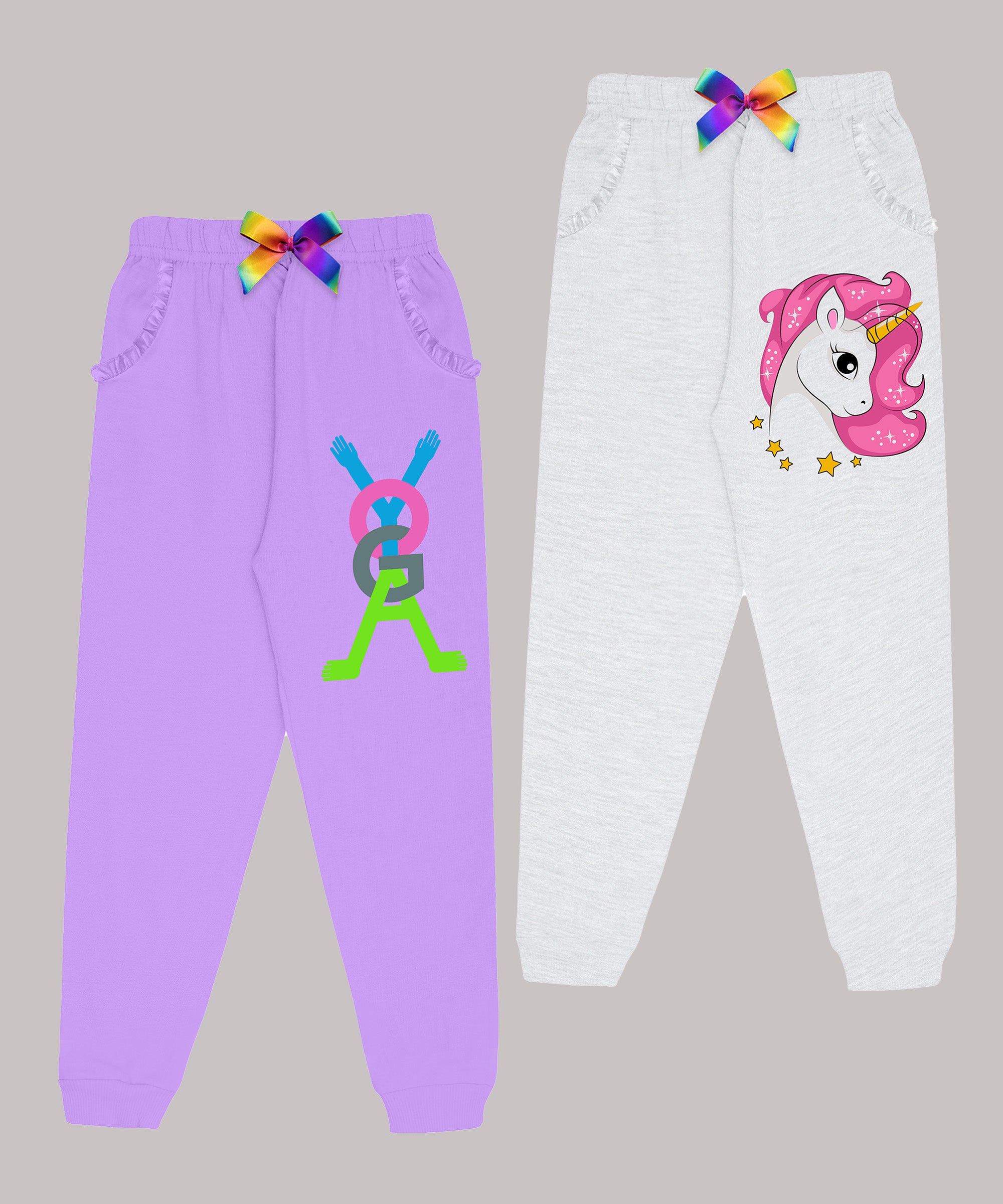 Girls Premium Pant With Stylish Frill Pocket (pack of 2)