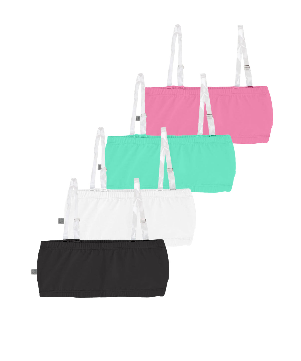 Girls Antibacterial Cotton Non Padded, Chest Double Layered Wireless Sports Training Bra -Pack of 4