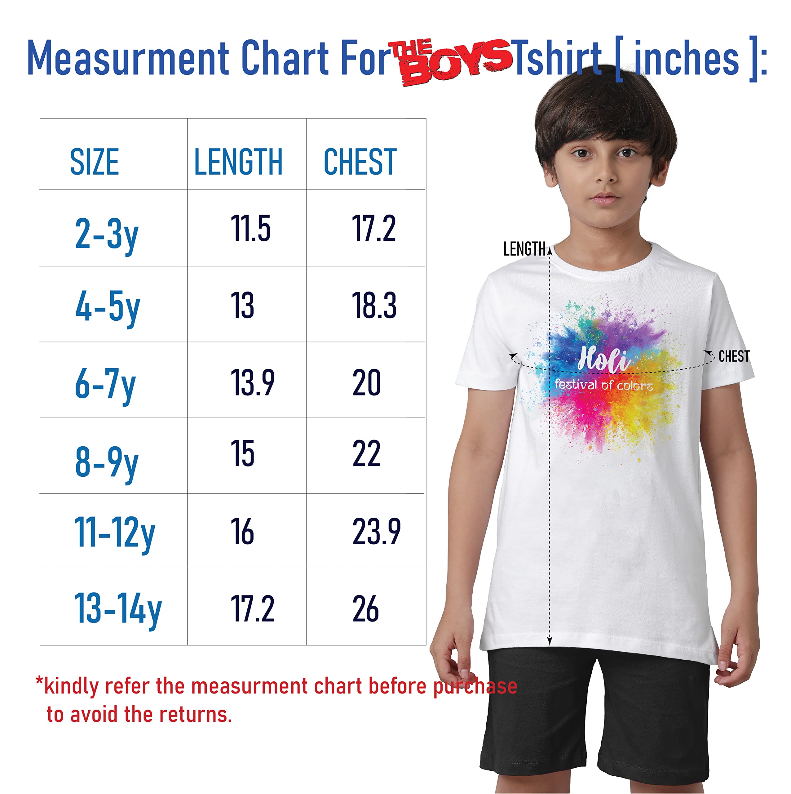 Boys Printed Holi Regular Fit T-Shirt