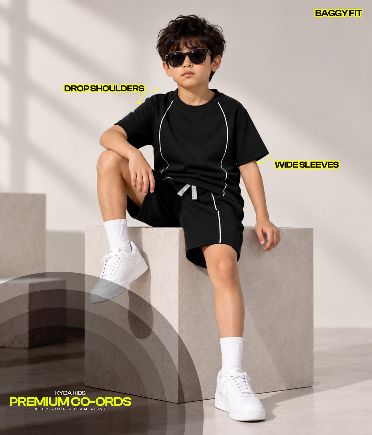 Boys Cotton Oversized T-Shirt Shorts Clothing Set