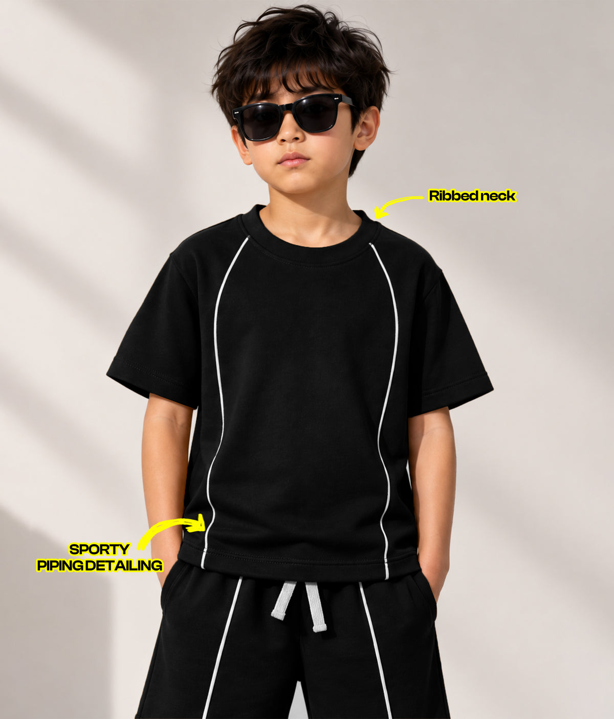 Boys Cotton Oversized T-Shirt Shorts Clothing Set