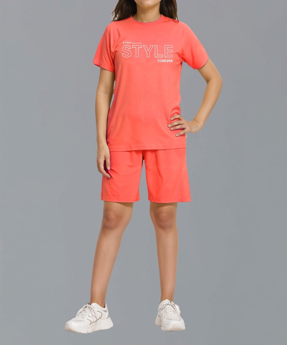 Girls Printed Co-ord Set | Red - KYDA ONLINE STORE
