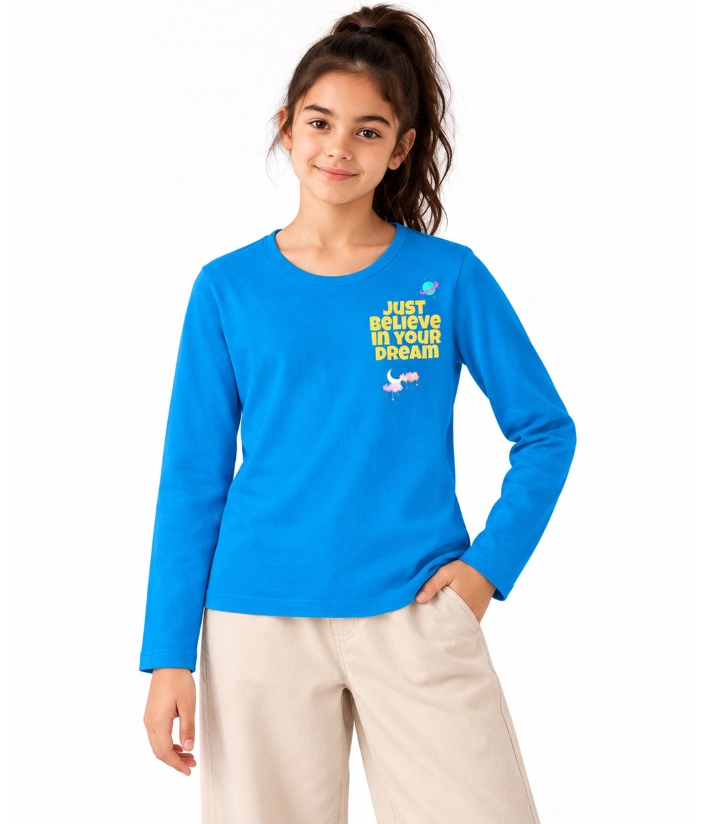 Girls Premium Cotton Full Sleeve Printed T-Shirt | P1 - KYDA ONLINE STORE