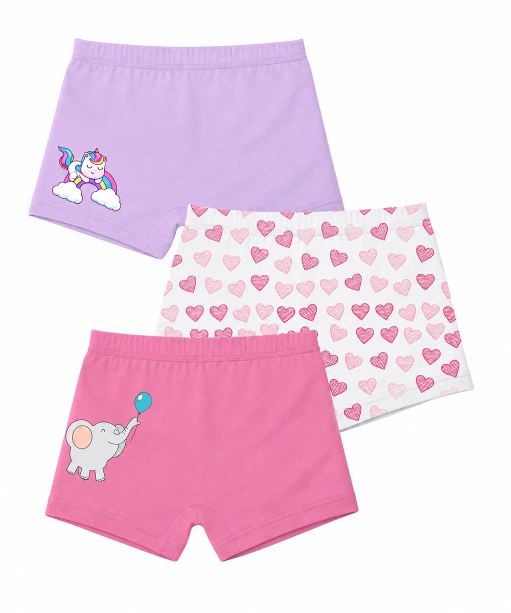 Girls Cotton Printed Trunks | Pack of 3 - KYDA ONLINE STORE