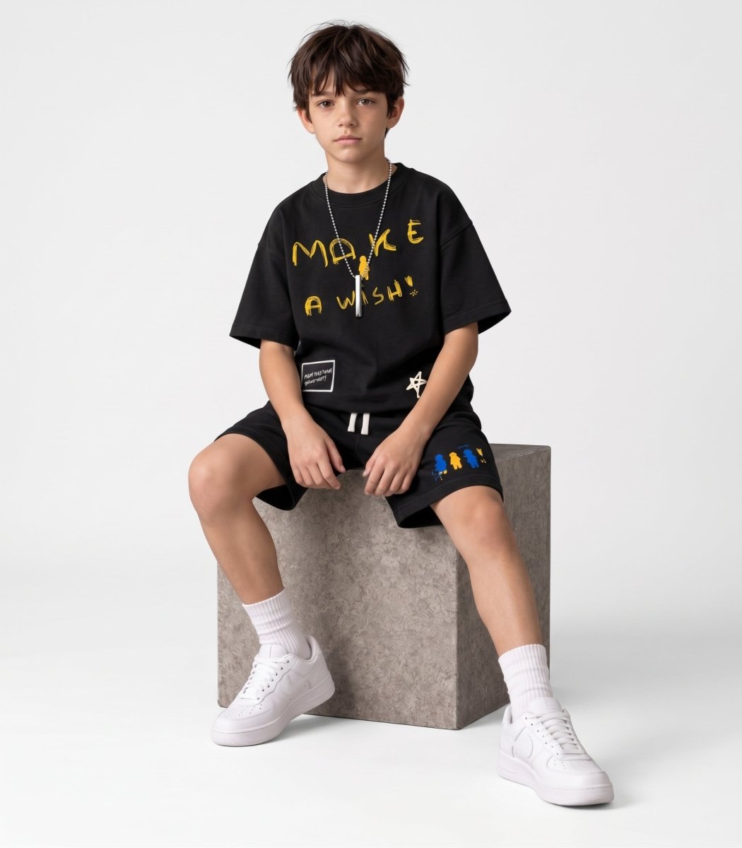 Boys Oversized Printed T-Shirt & Shorts Set - KYDA ONLINE STORE