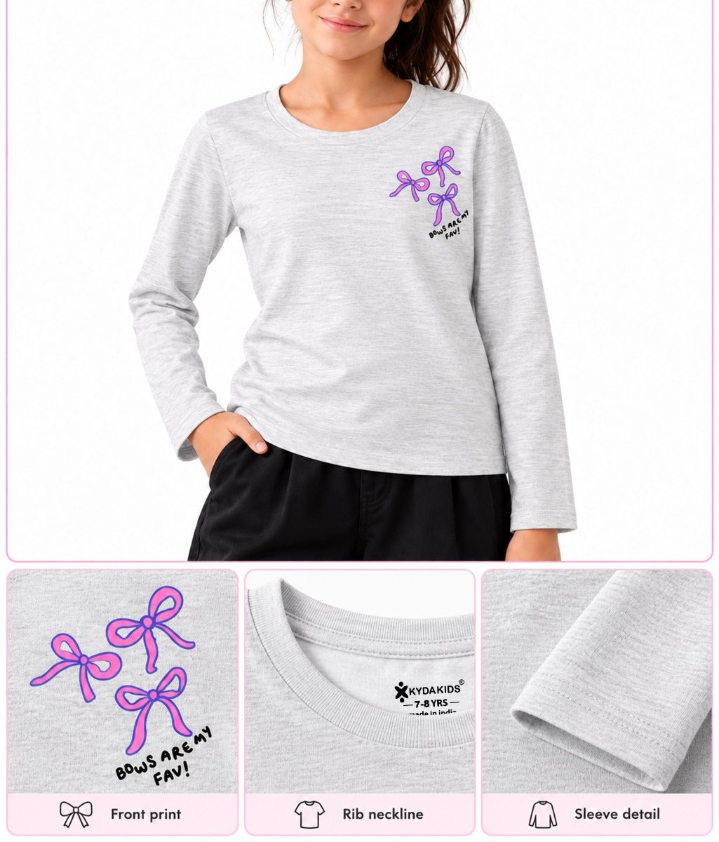 Girls Premium Cotton Full Sleeve Printed T-Shirt | P1 - KYDA ONLINE STORE