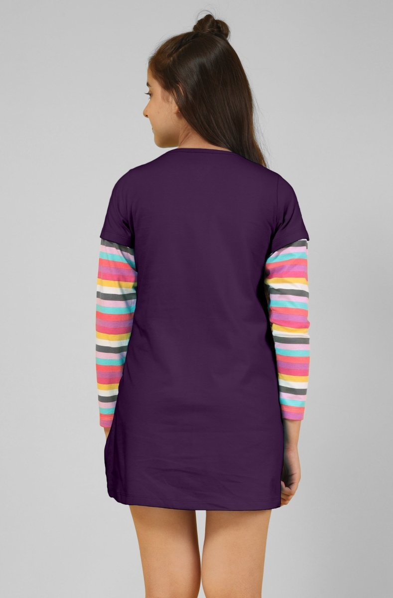 Applique Butterfly Long Top | Violet - KYDA ONLINE STORE
