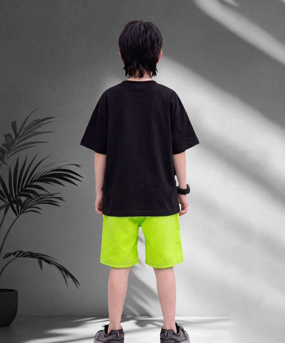 Boys Printed Co-ord Set – Neon Green - KYDA ONLINE STORE
