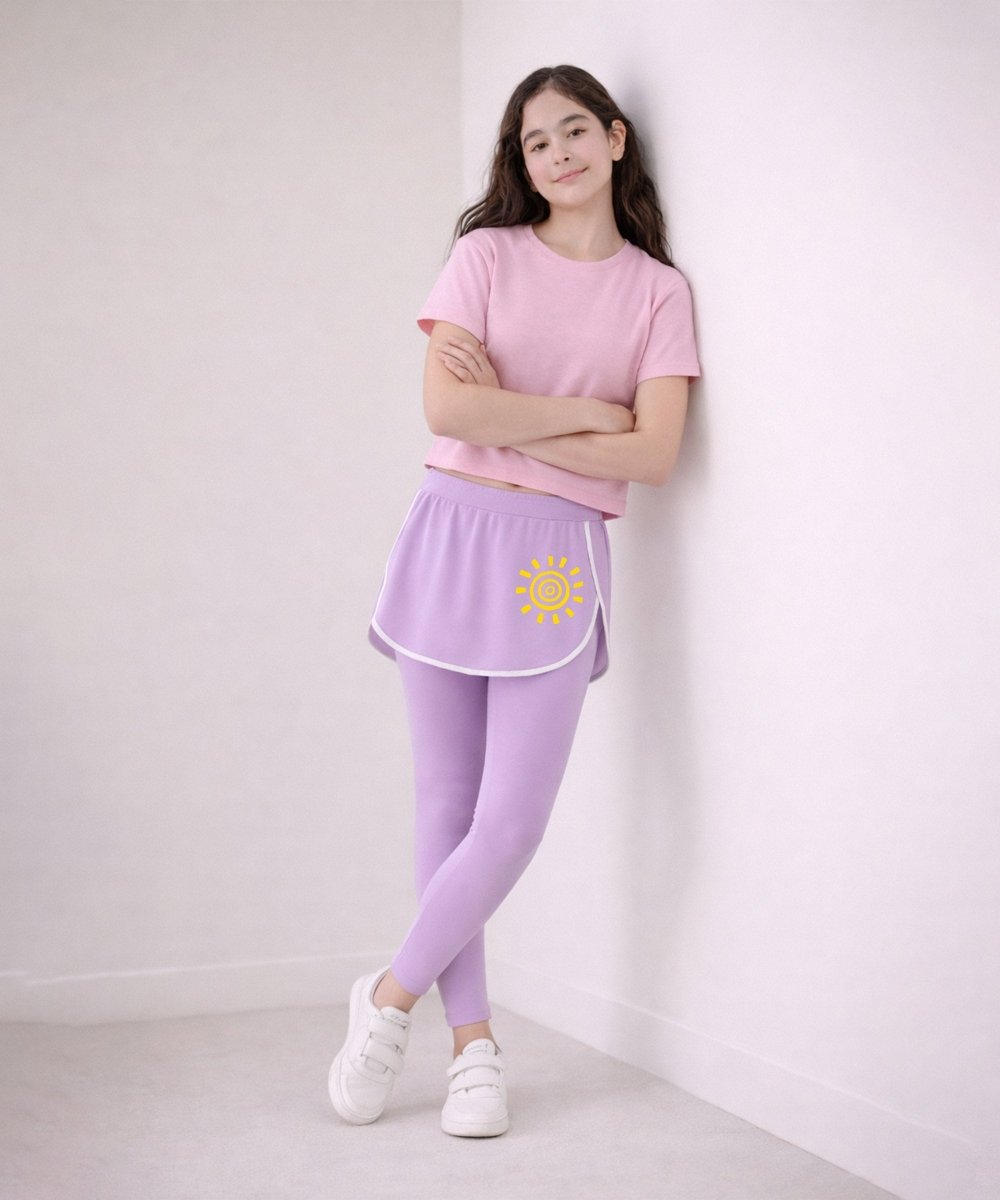 Girls Skeggings | Twirl Sunshine | Lavender - KYDA ONLINE STORE