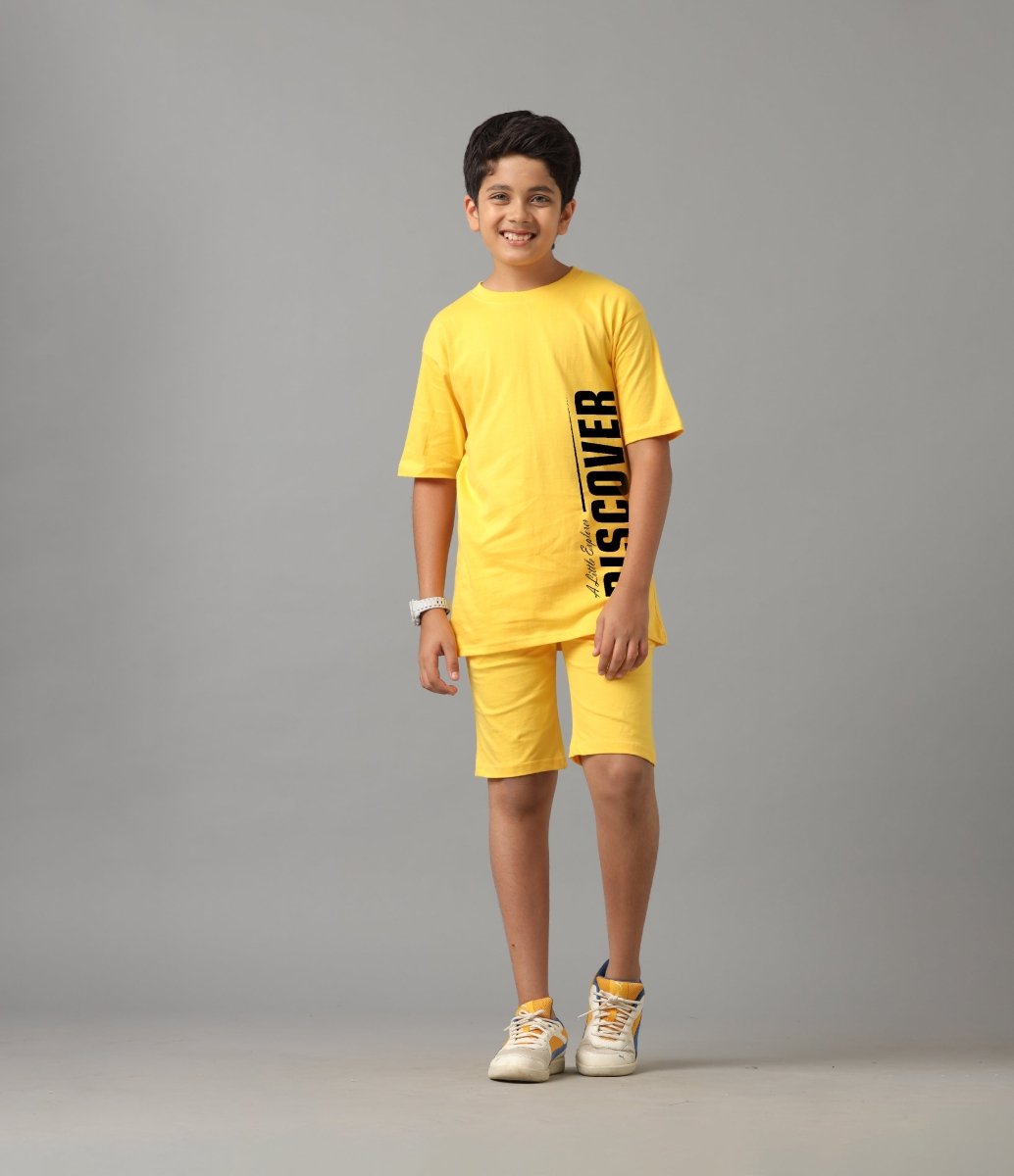 Boys Relaxed Fit Co-ords Set | Yellow - KYDA ONLINE STORE