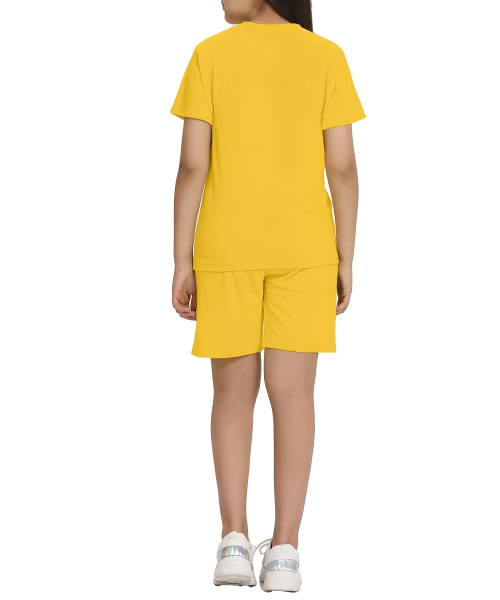 Girls Printed Co-ord Set | Yellow - KYDA ONLINE STORE