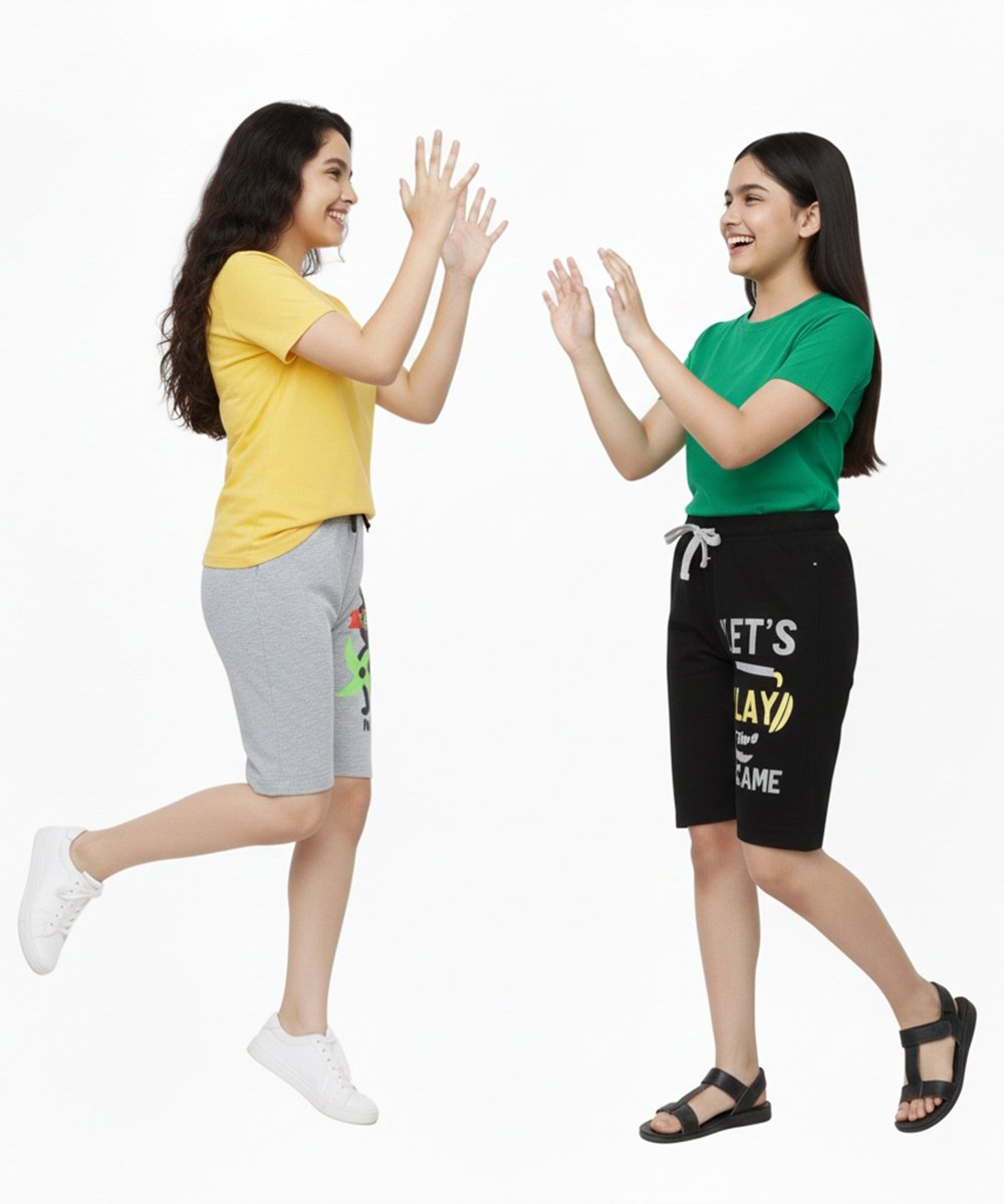 Girls Summer Printed Shorts – Pack of 2 - KYDA ONLINE STORE