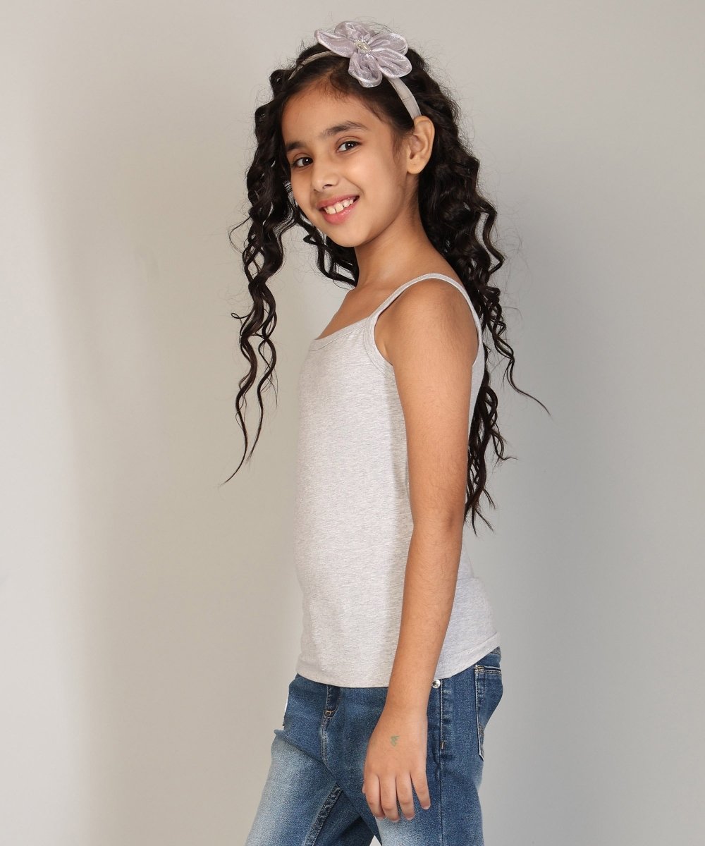 Girls Cotton Inner Camisoles | Undershirt Vest with Regular Strap | Soft & Stretchy Slips -Pack of 3 - KYDA ONLINE STORE