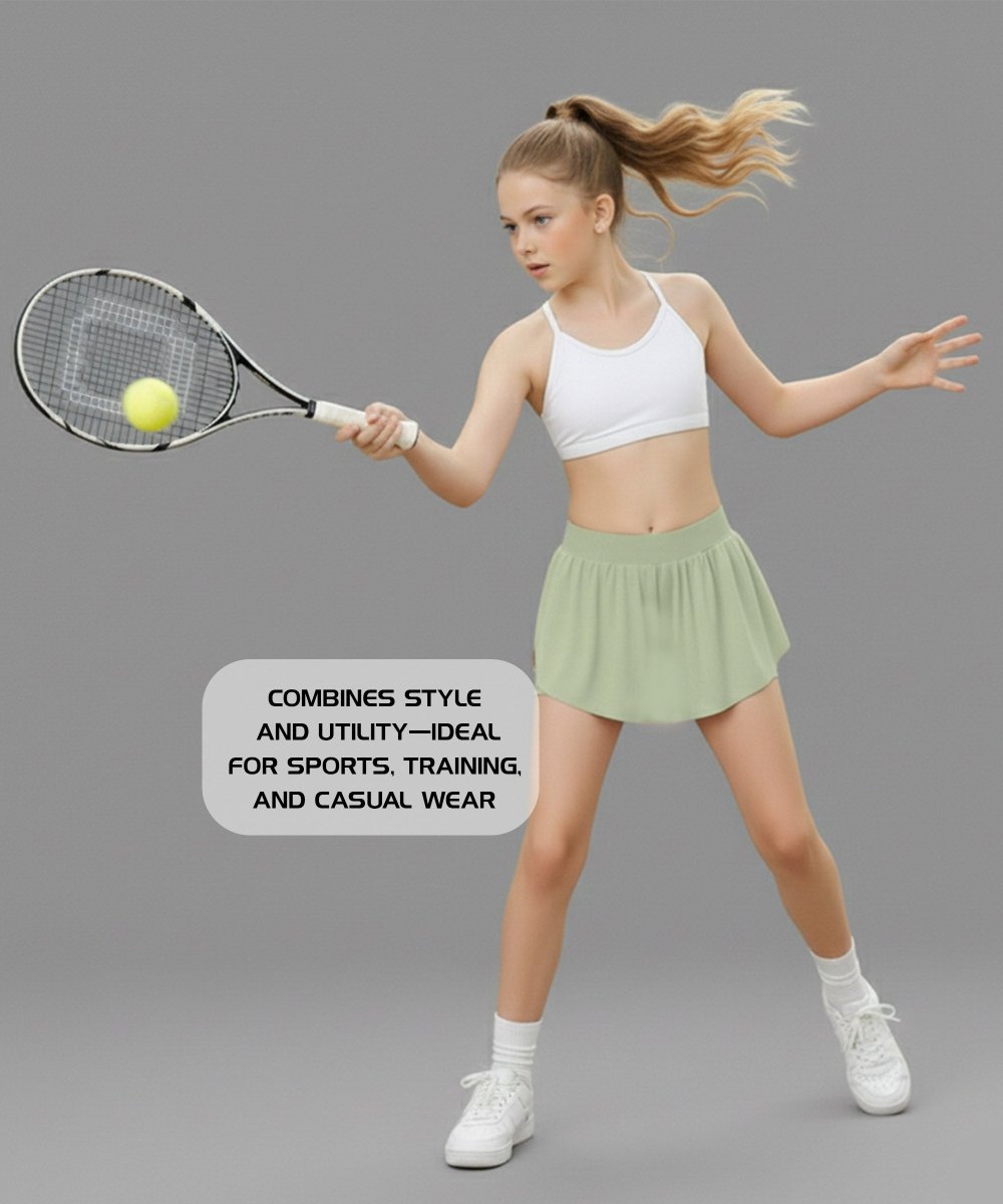 Girls Tennis Shorts with Inner Shorts & Pocket - KYDA ONLINE STORE
