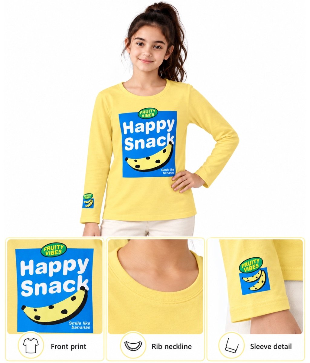 Girls Premium Cotton Full Sleeve Printed T-Shirt | P1 - KYDA ONLINE STORE