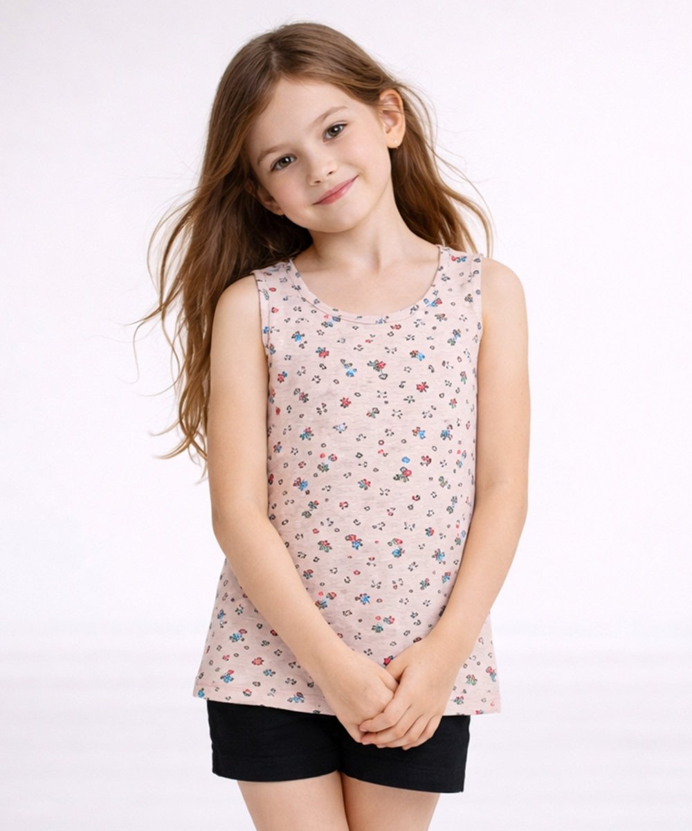 Girls Floral Printed Sleeveless Tees | Pack of 3 - KYDA ONLINE STORE