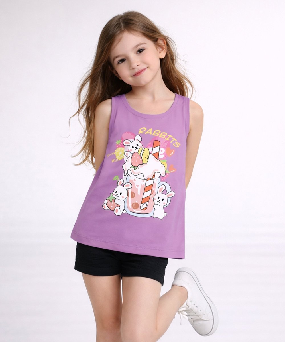 Girls Floral Printed Sleeveless Tees | Pack of 3 - KYDA ONLINE STORE