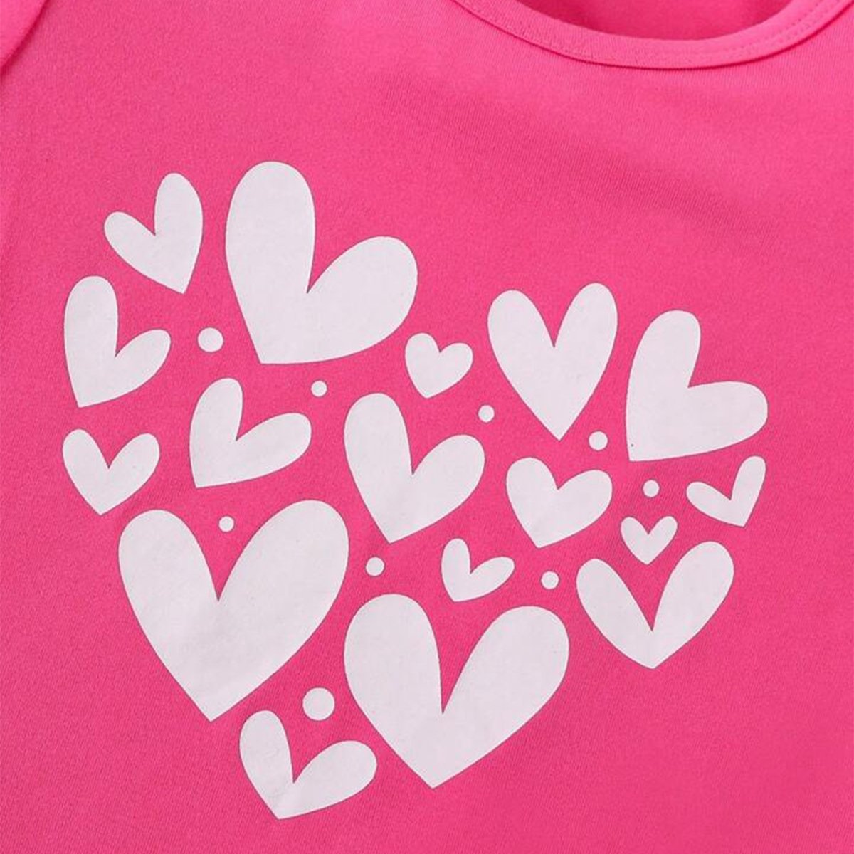 Girls Heart Print Tee – White & Pink - KYDA ONLINE STORE