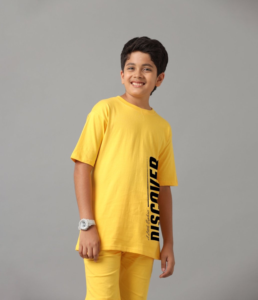 Boys Relaxed Fit Co-ords Set | Yellow - KYDA ONLINE STORE