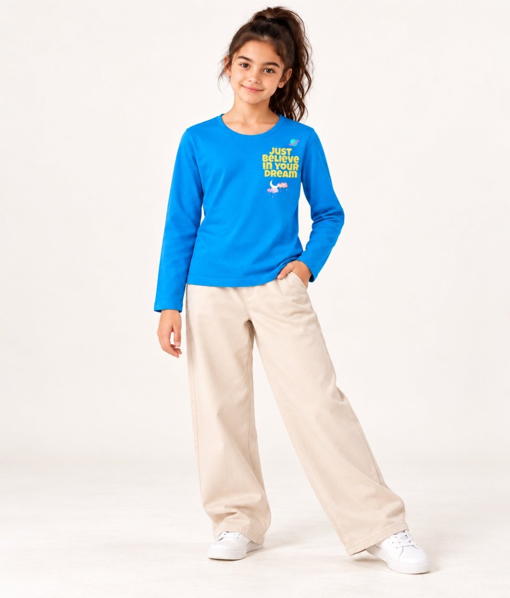 Girls Premium Cotton Full Sleeve Printed T-Shirt | P1 - KYDA ONLINE STORE
