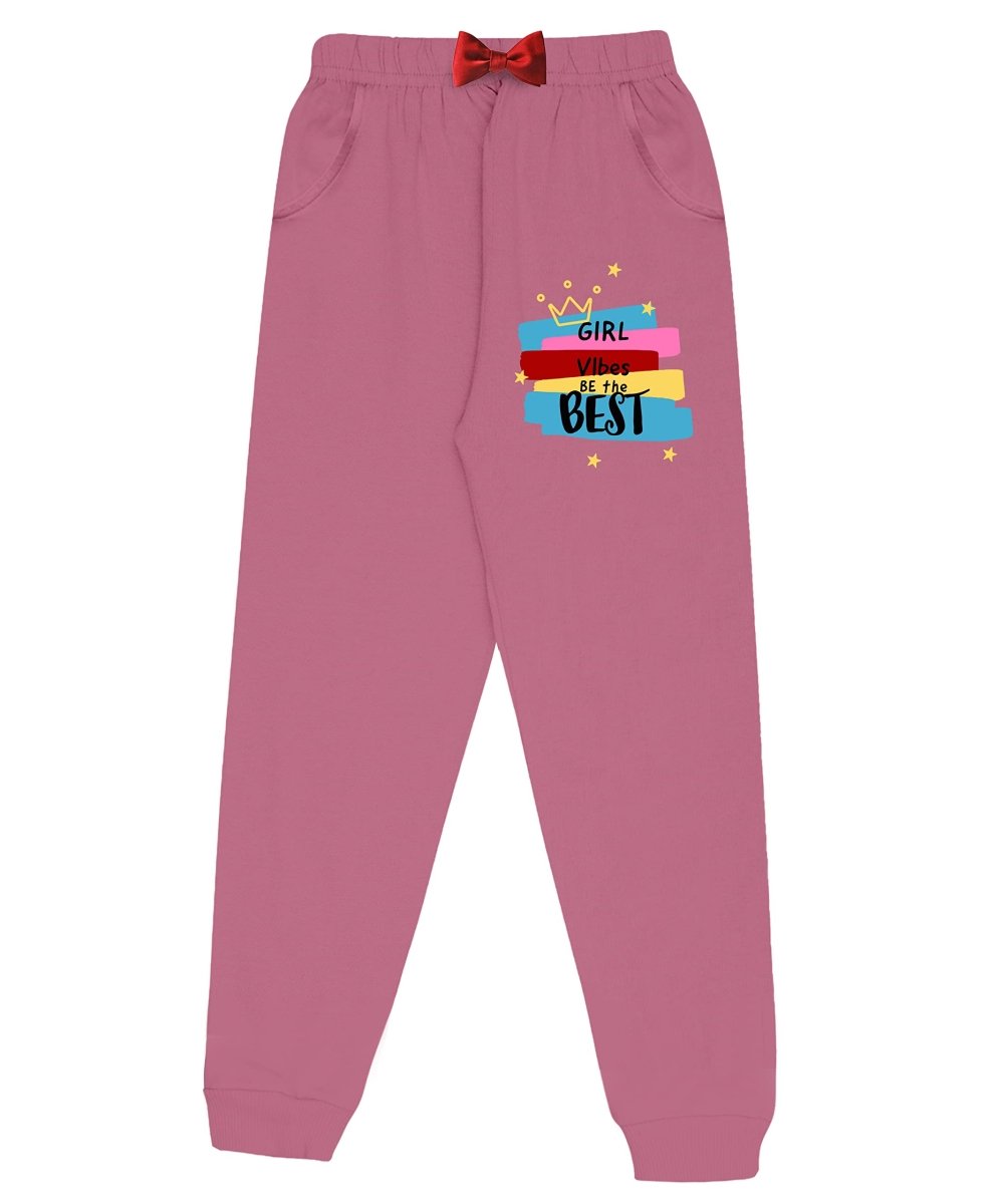 Girls Printed Track Pants with Pocket & Bow | Pack of 2 - KYDA ONLINE STORE