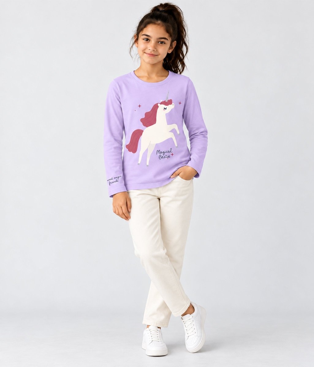 Girls Premium Cotton Full Sleeve Printed T-Shirt | P1 - KYDA ONLINE STORE