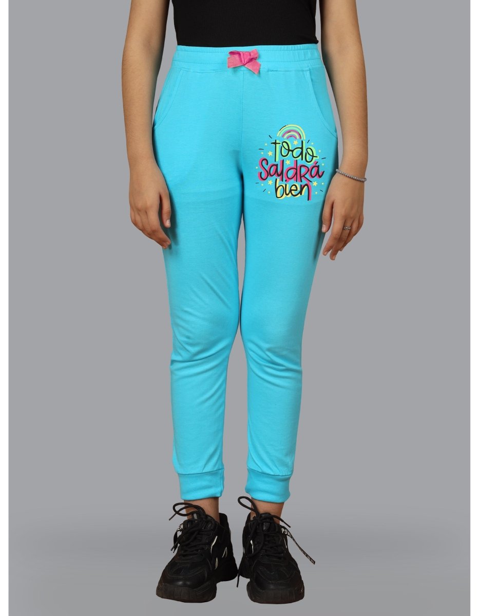 Girls Printed Track Pants with Pocket & Bow | Pack of 2 - KYDA ONLINE STORE