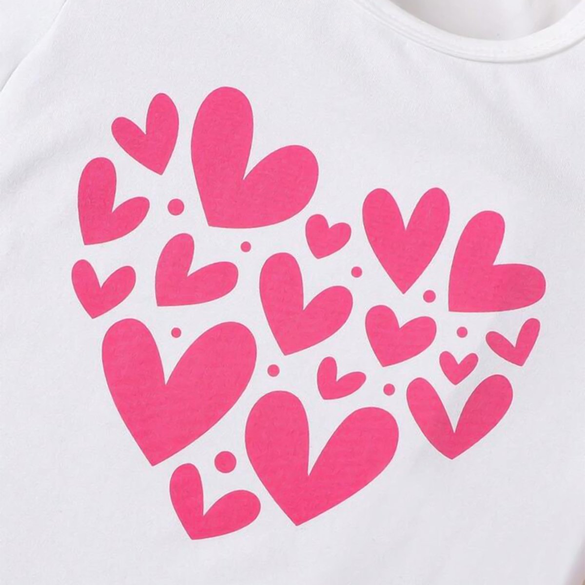 Girls Heart Print Tee – White & Pink - KYDA ONLINE STORE