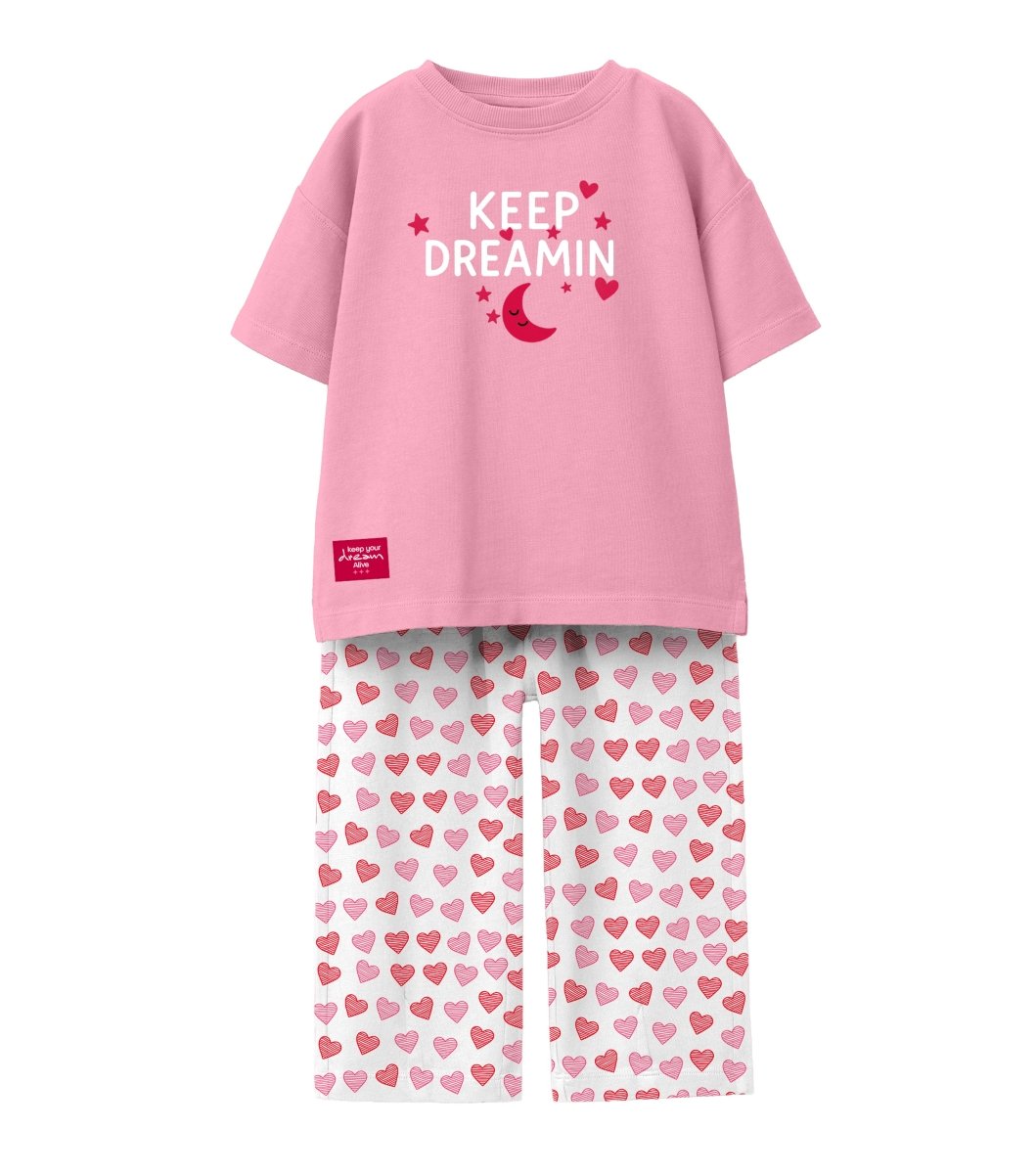 Girls Printed Cotton T-Shirt & Pajama Set - KYDA ONLINE STORE