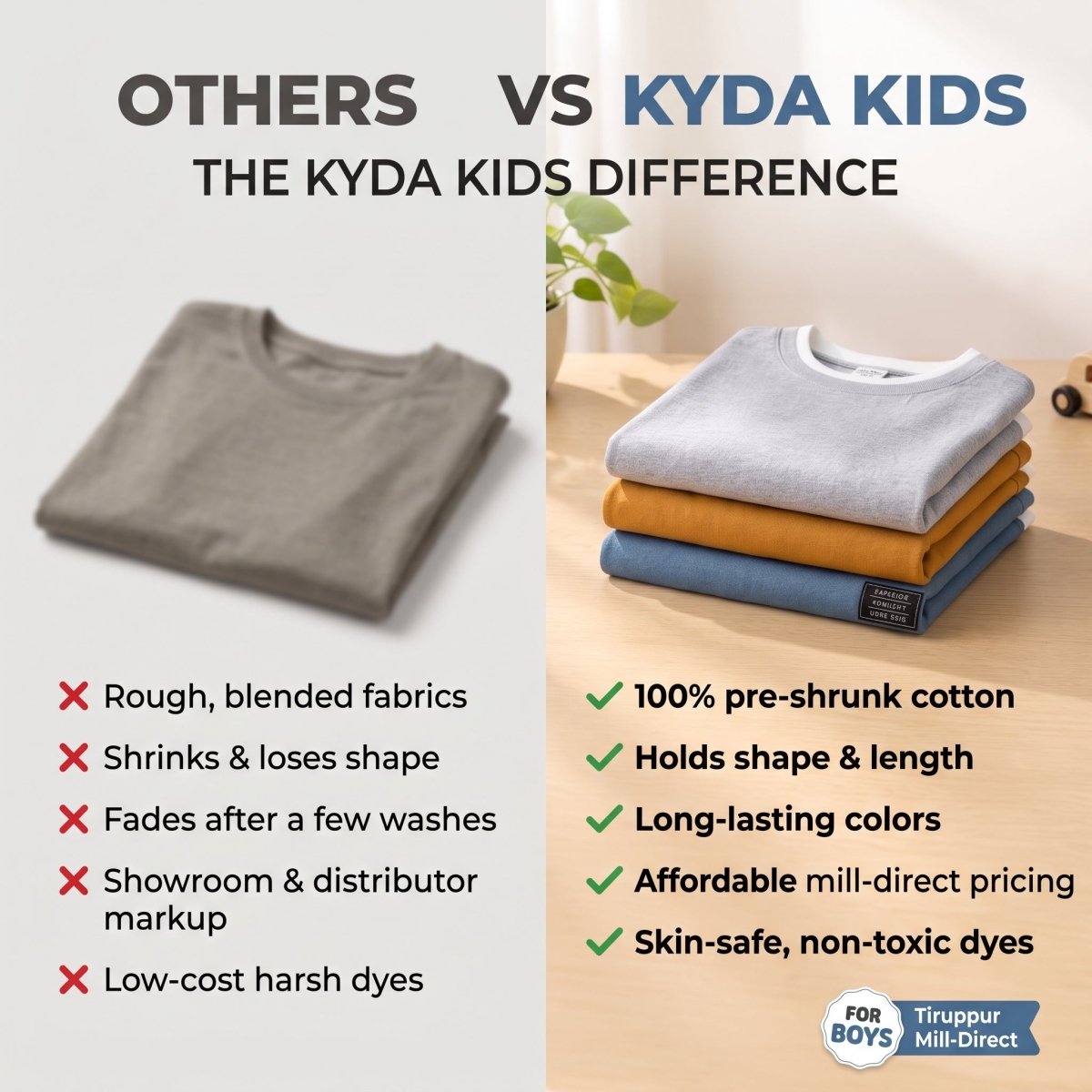 Boys Premium Solid T-Shirts (Pack of 3) - KYDA ONLINE STORE