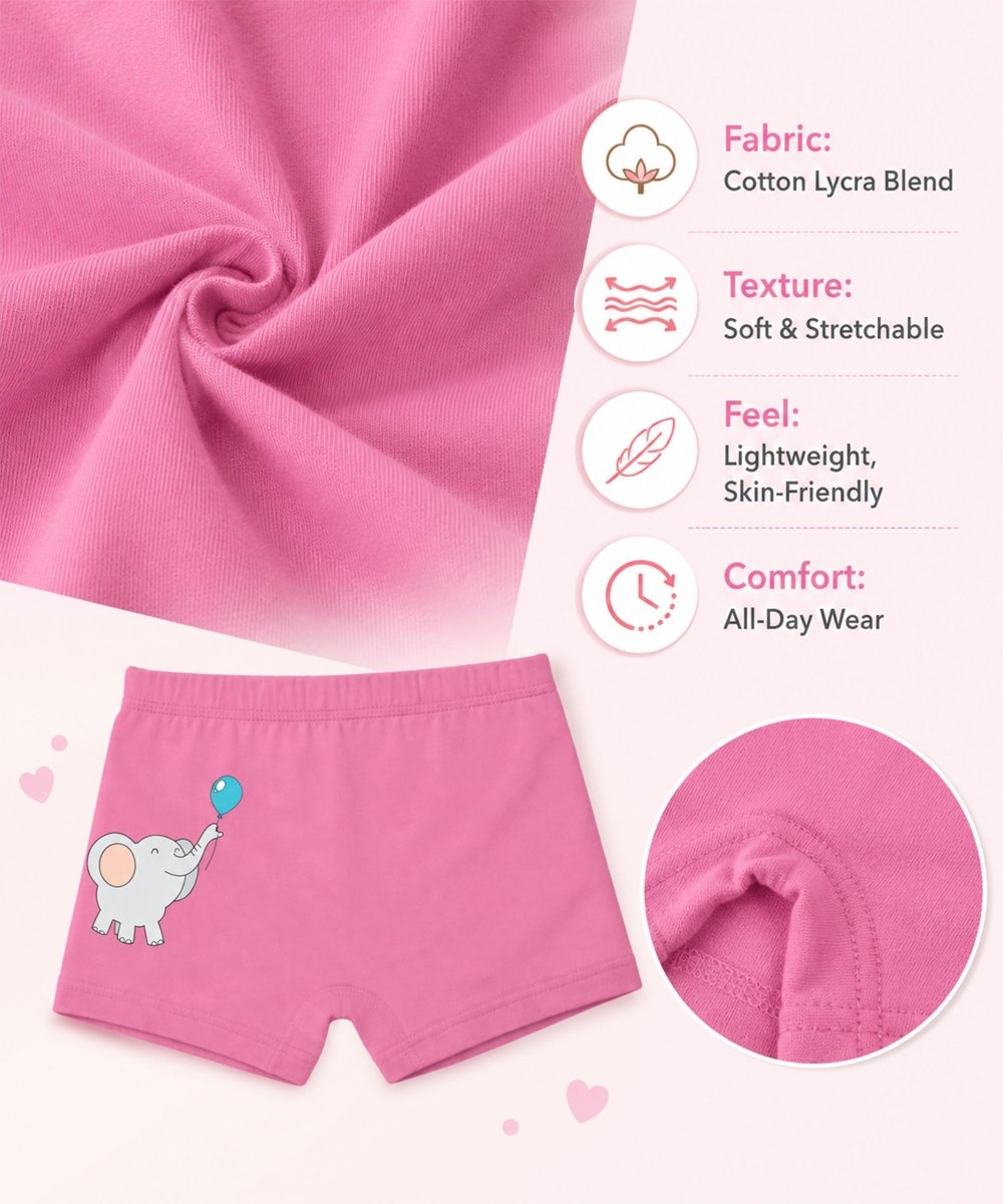 Girls Cotton Printed Trunks | Pack of 3 - KYDA ONLINE STORE