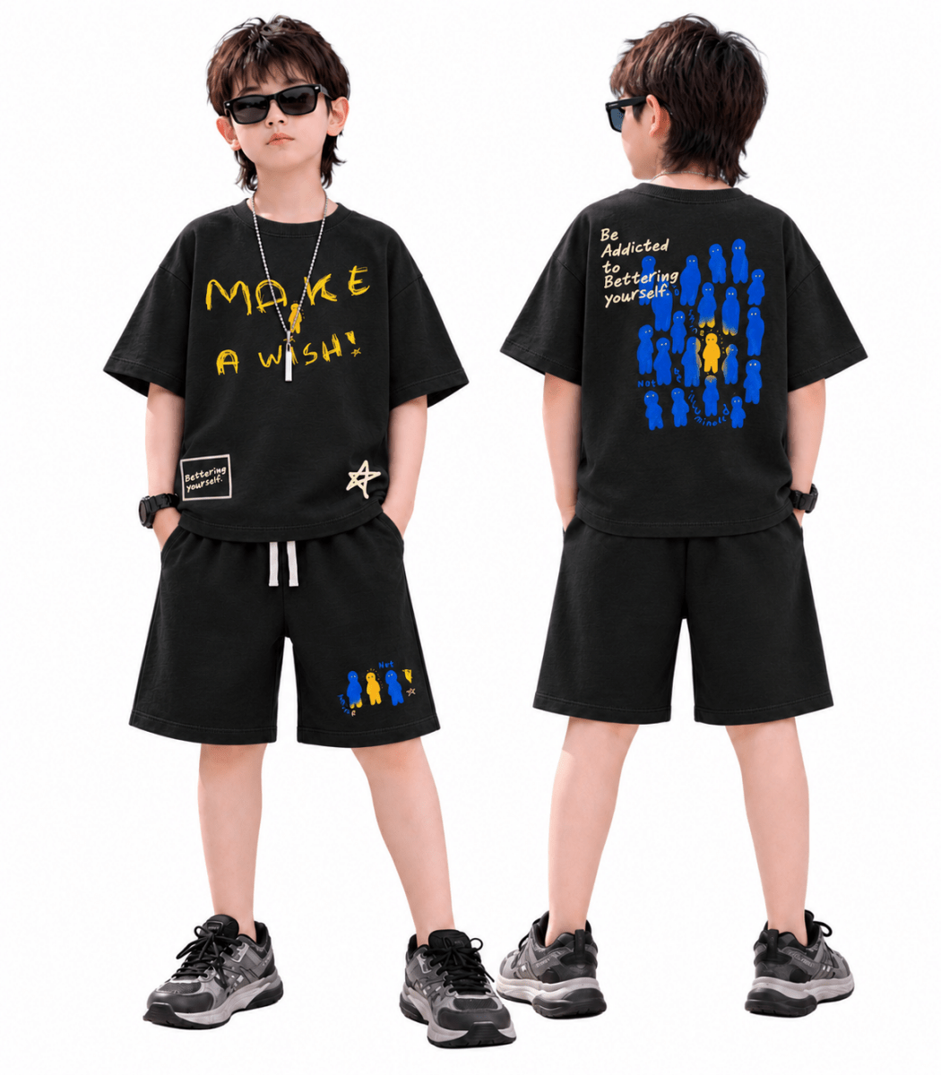 Boys Oversized Printed T-Shirt & Shorts Set - KYDA ONLINE STORE