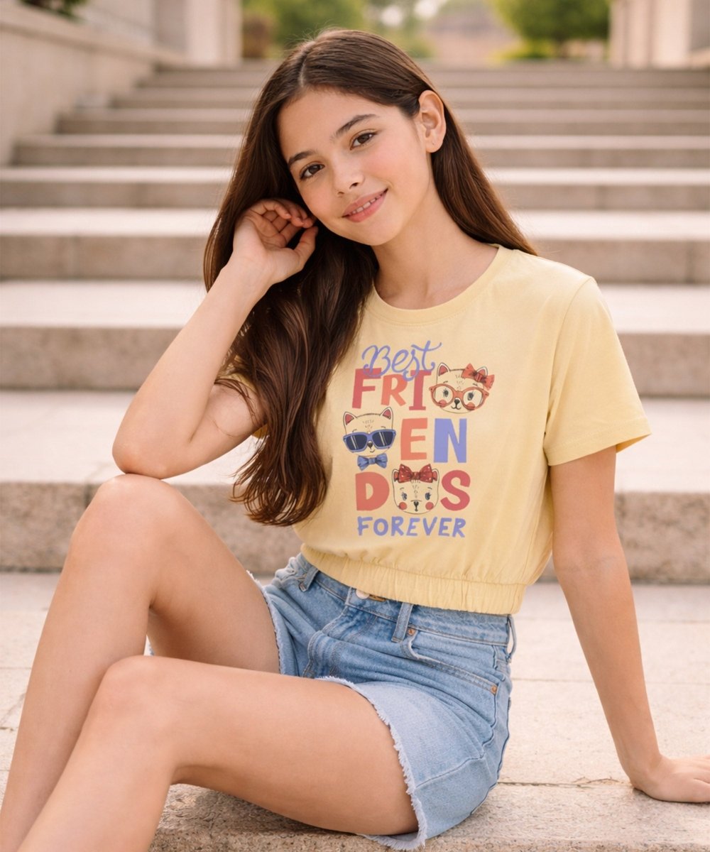 Girls Elastic Hem Crop Top – Pack of 3 - KYDA ONLINE STORE