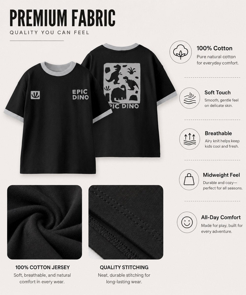 Boys Oversized Printed T-Shirt | Epic Dino - KYDA ONLINE STORE