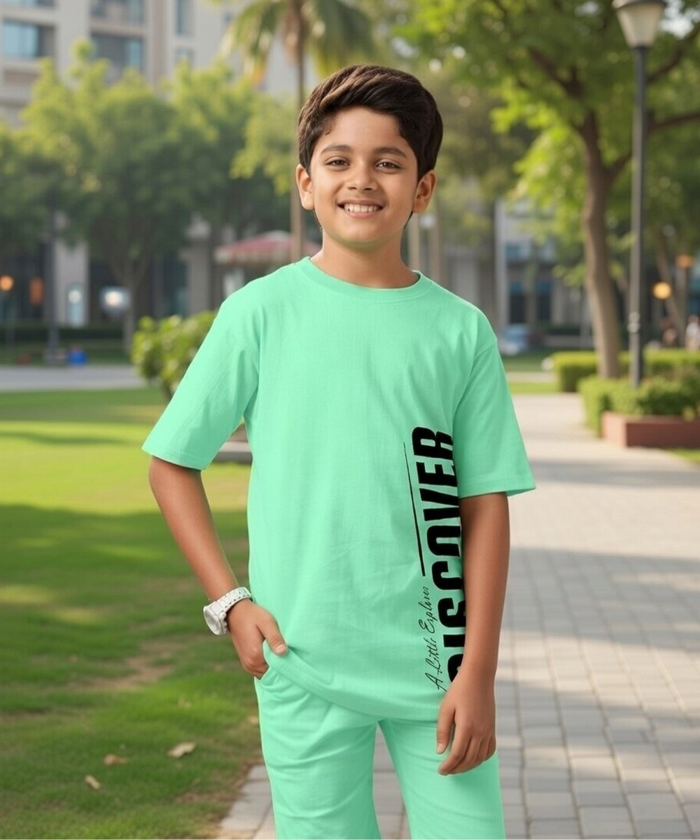Boys Relaxed Fit Co-ords Set| Mint - KYDA ONLINE STORE