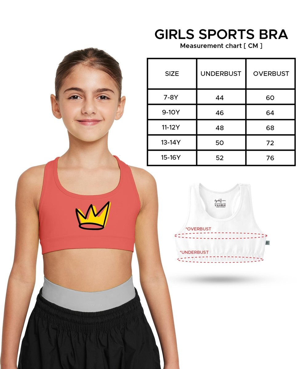 Girls Printed Sports Bra for Pre-Teens | Racerback | Pack of 3 - KYDA ONLINE STORE