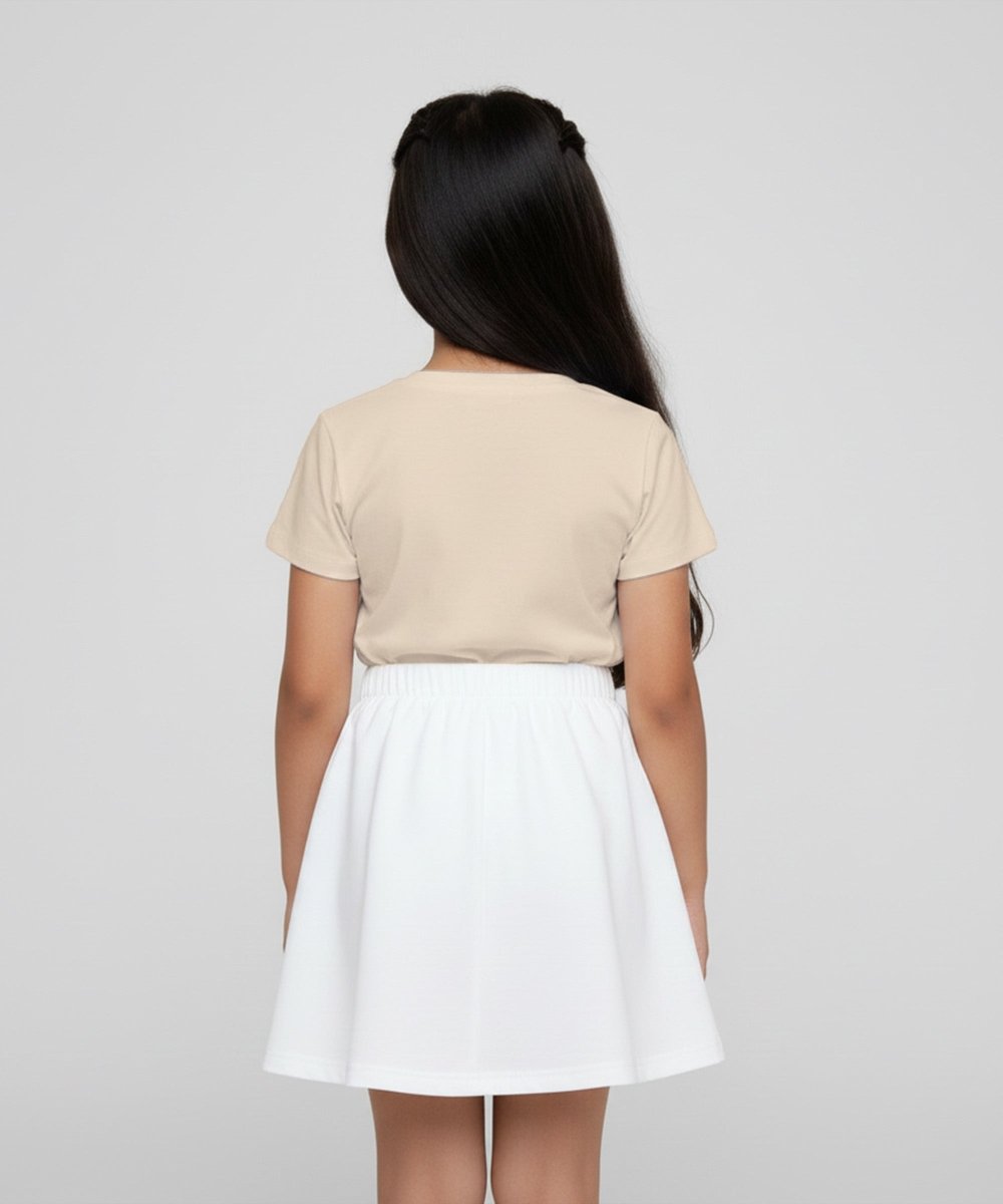 Girls Printed Skort | White - KYDA ONLINE STORE