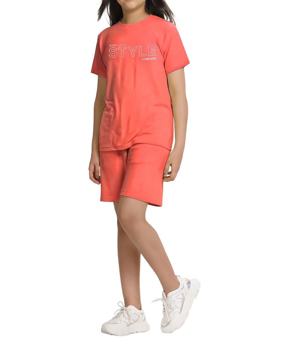 Girls Printed Co-ord Set | Red - KYDA ONLINE STORE