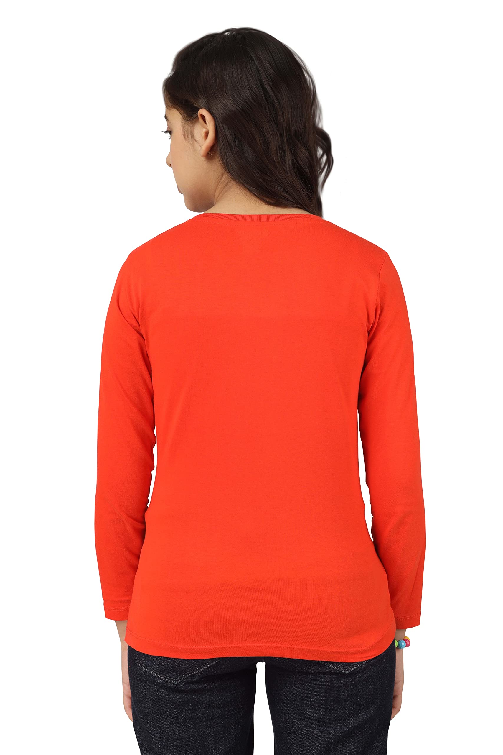 Girls Bio Washed Regular Fit Full Sleeve Cotton T-Shirt