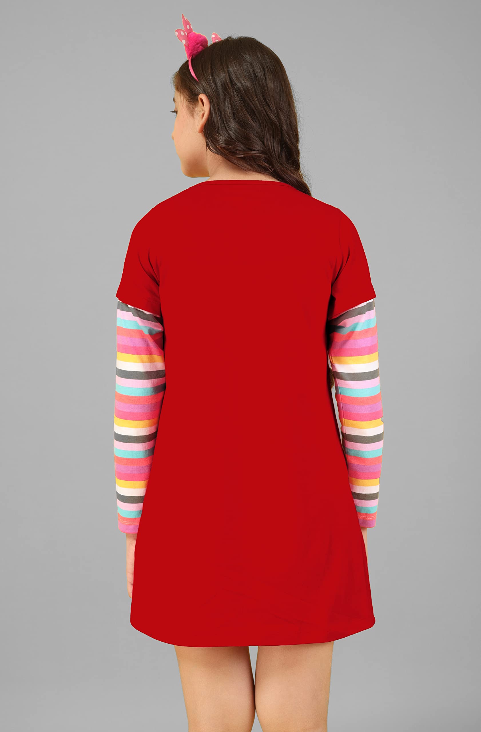 Long t-Shirt for Girl's - Full Sleeve Tops Red