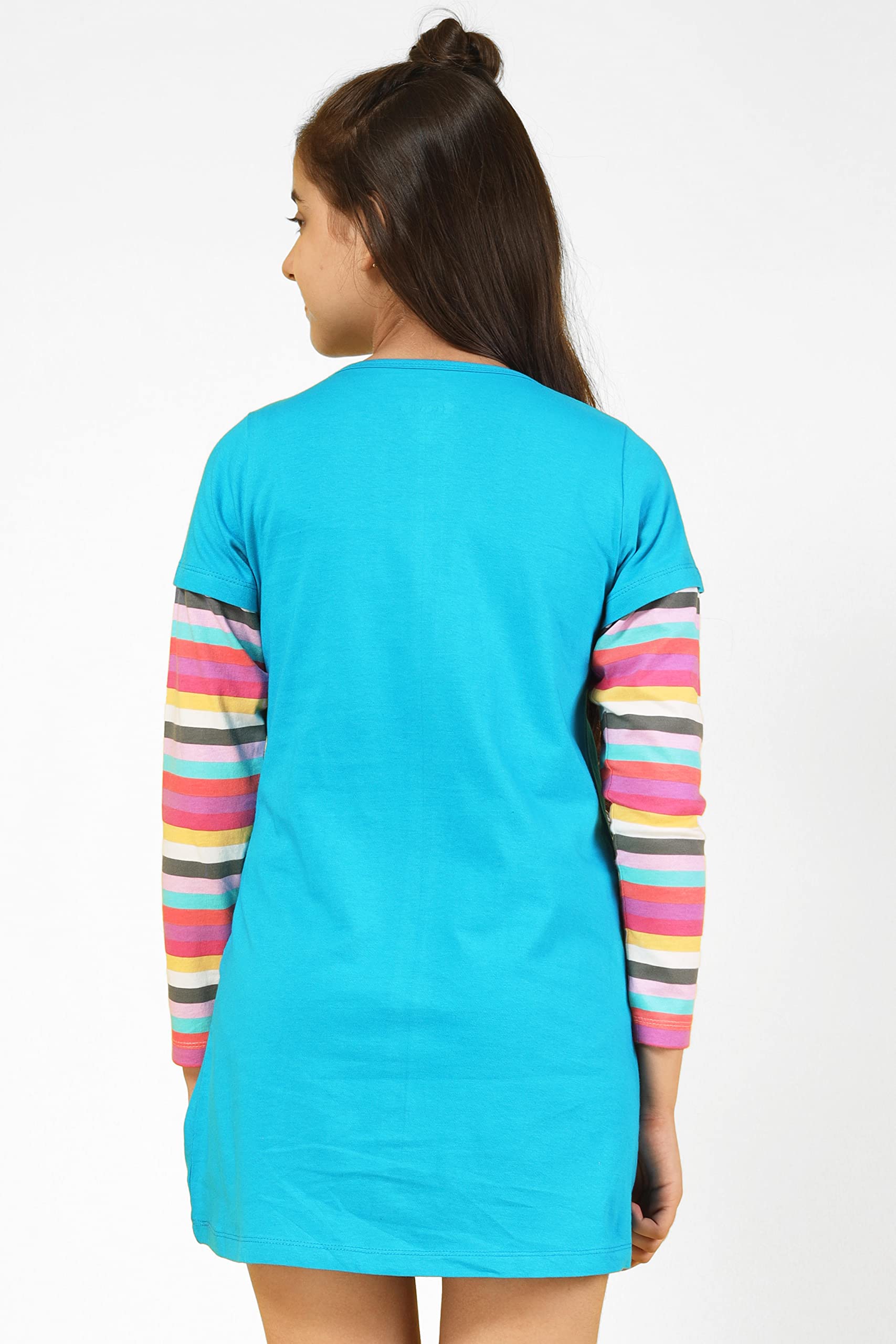 Long t-Shirt for Girls - Full Sleeve Tops SkyBlue