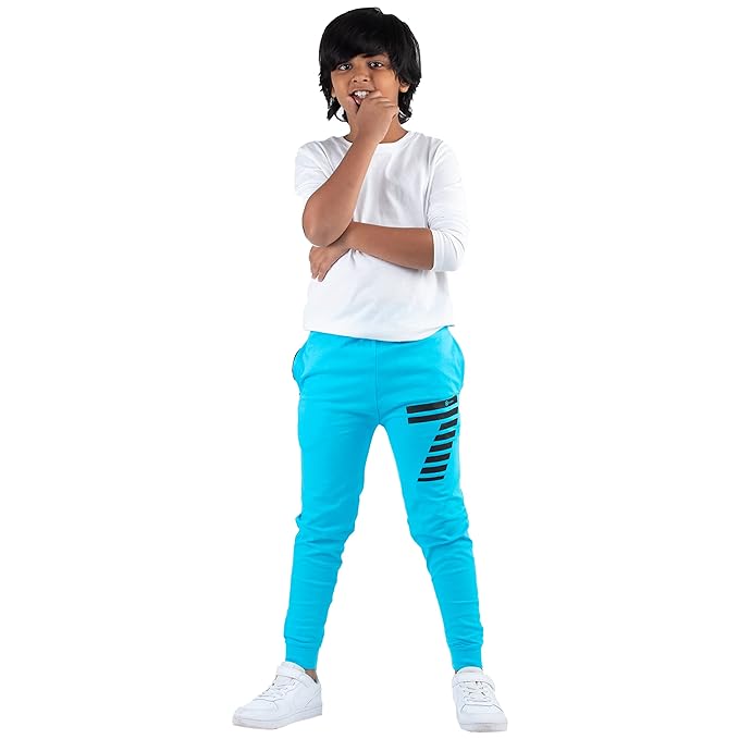 Black Printed Track Pant for Boys