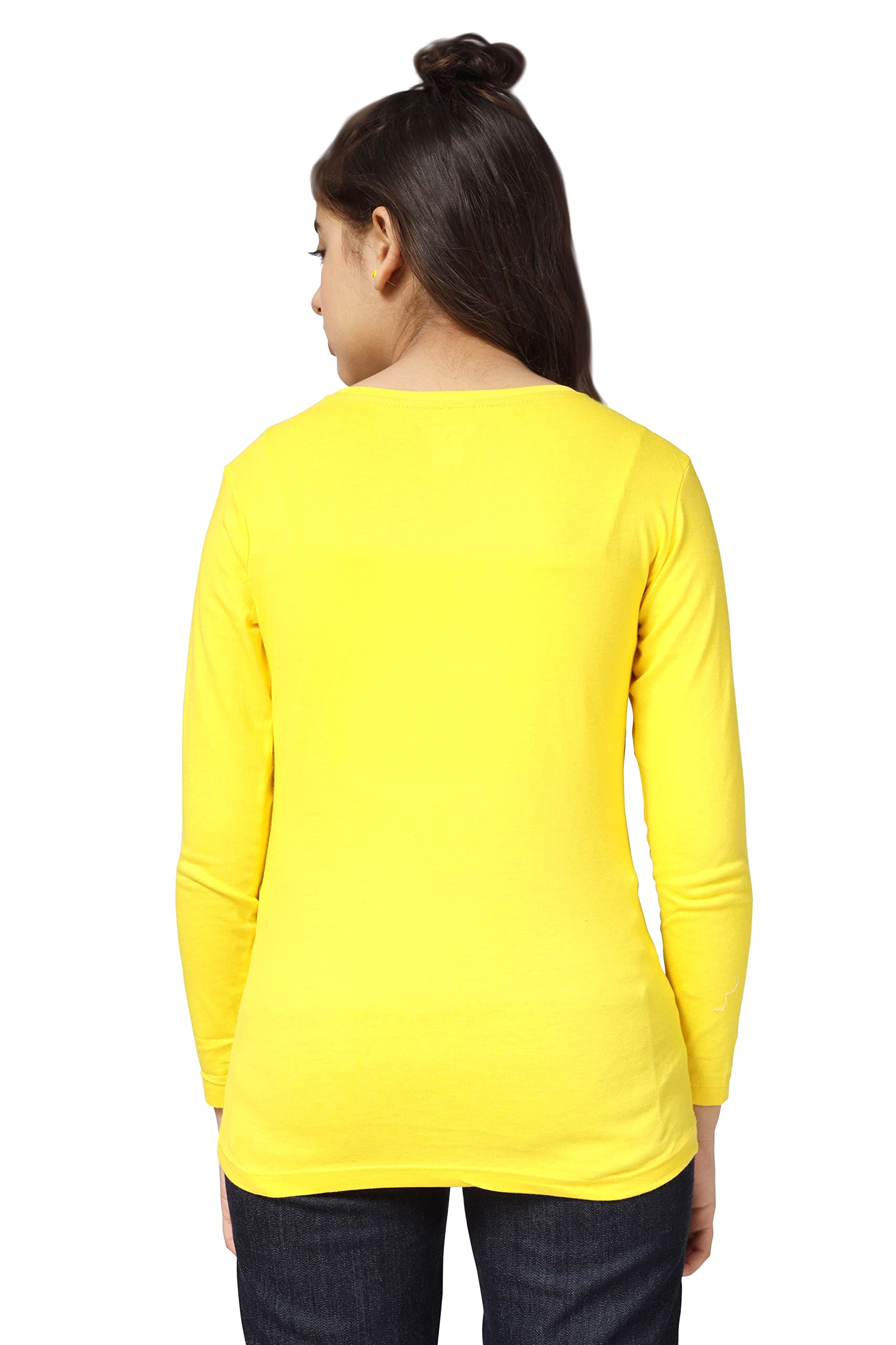 Girls Bio Washed Regular Fit Full Sleeve Cotton T-Shirt