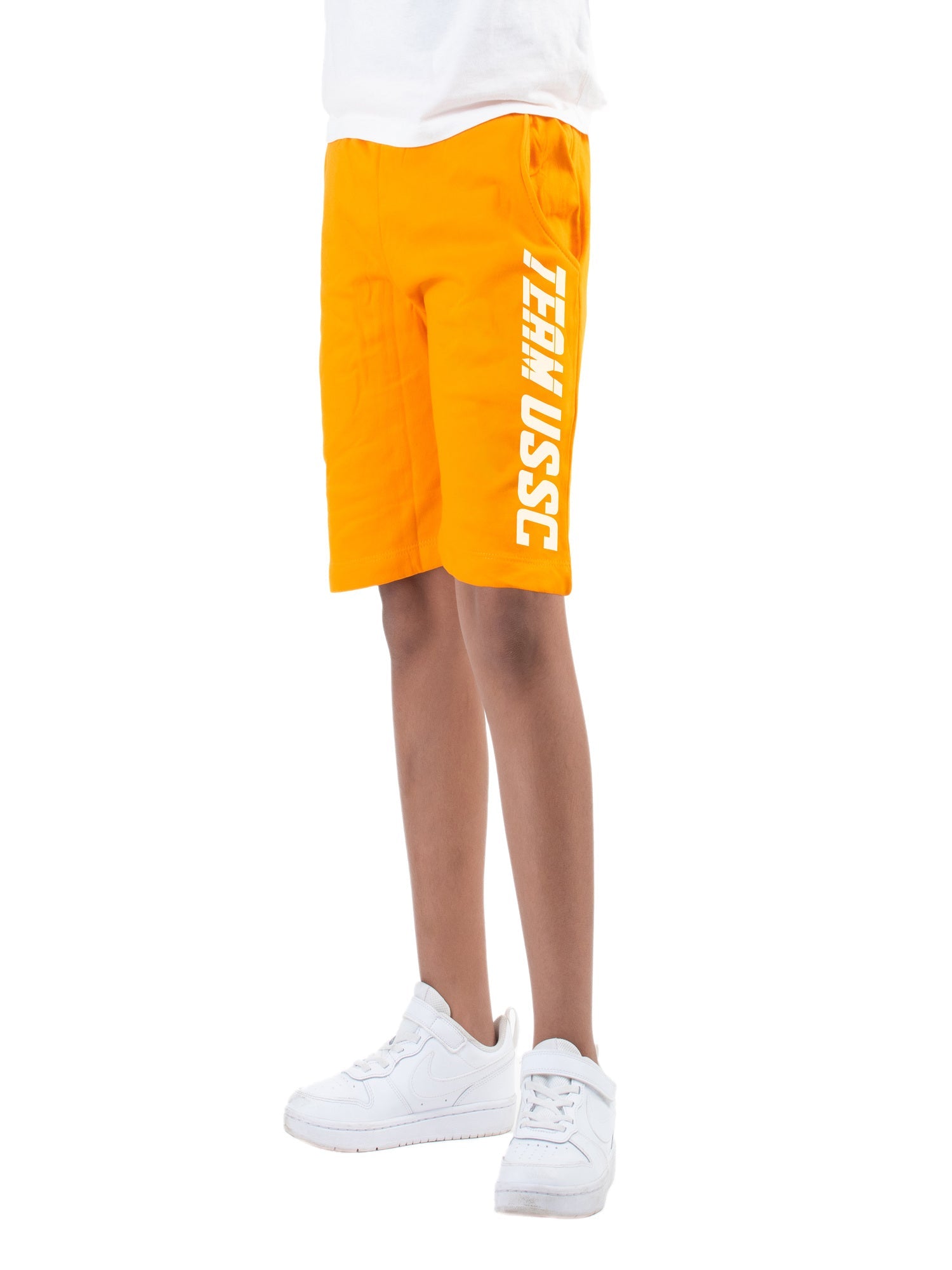 Boys Yellow Cotton Printed Bermuda USSC Shorts