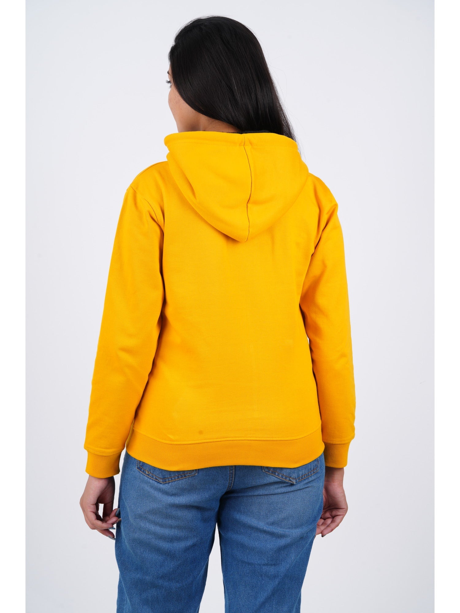Women's Hoodie with Furr : Yellow