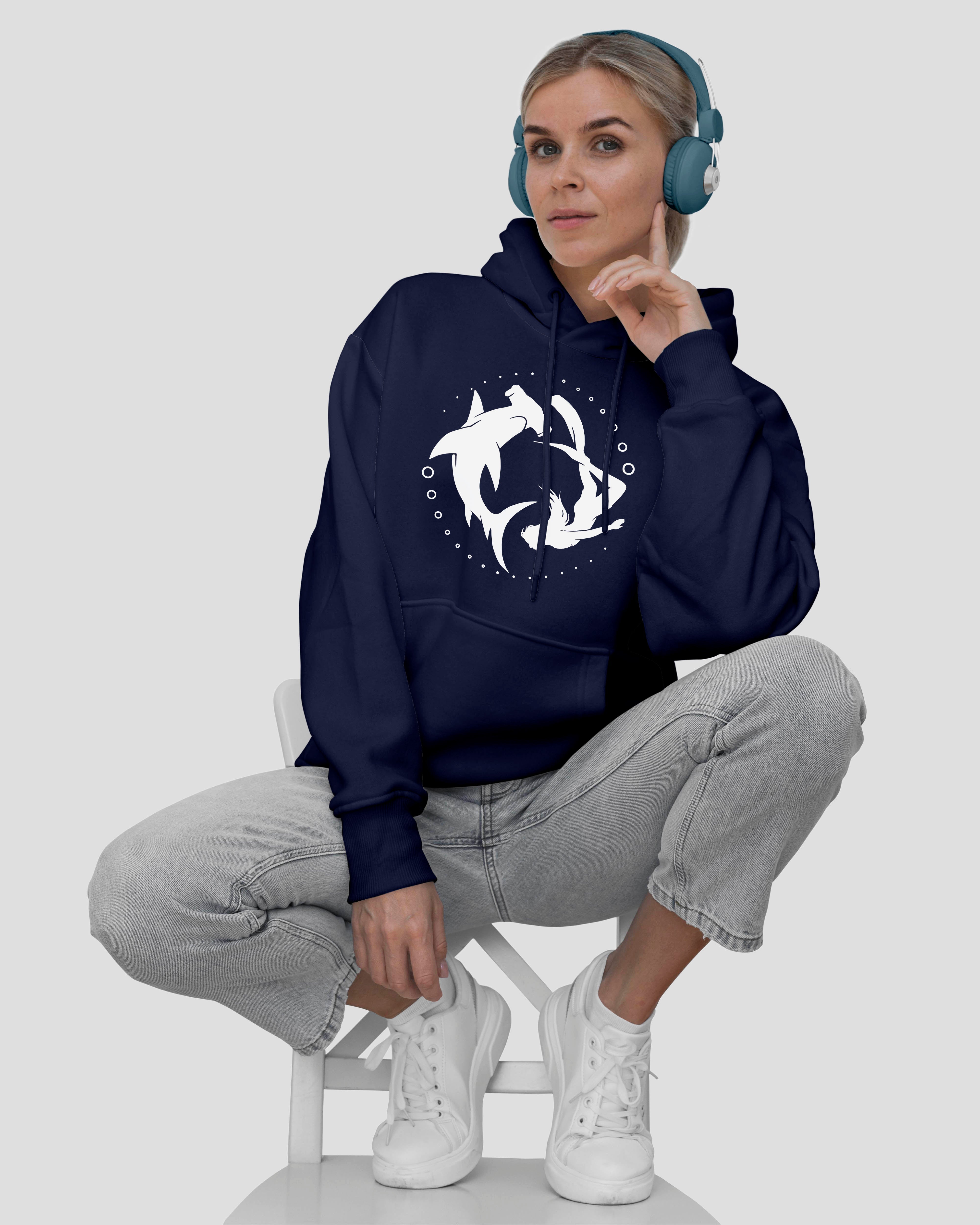 Mermaid : Regular Fit Hoodie | Navy