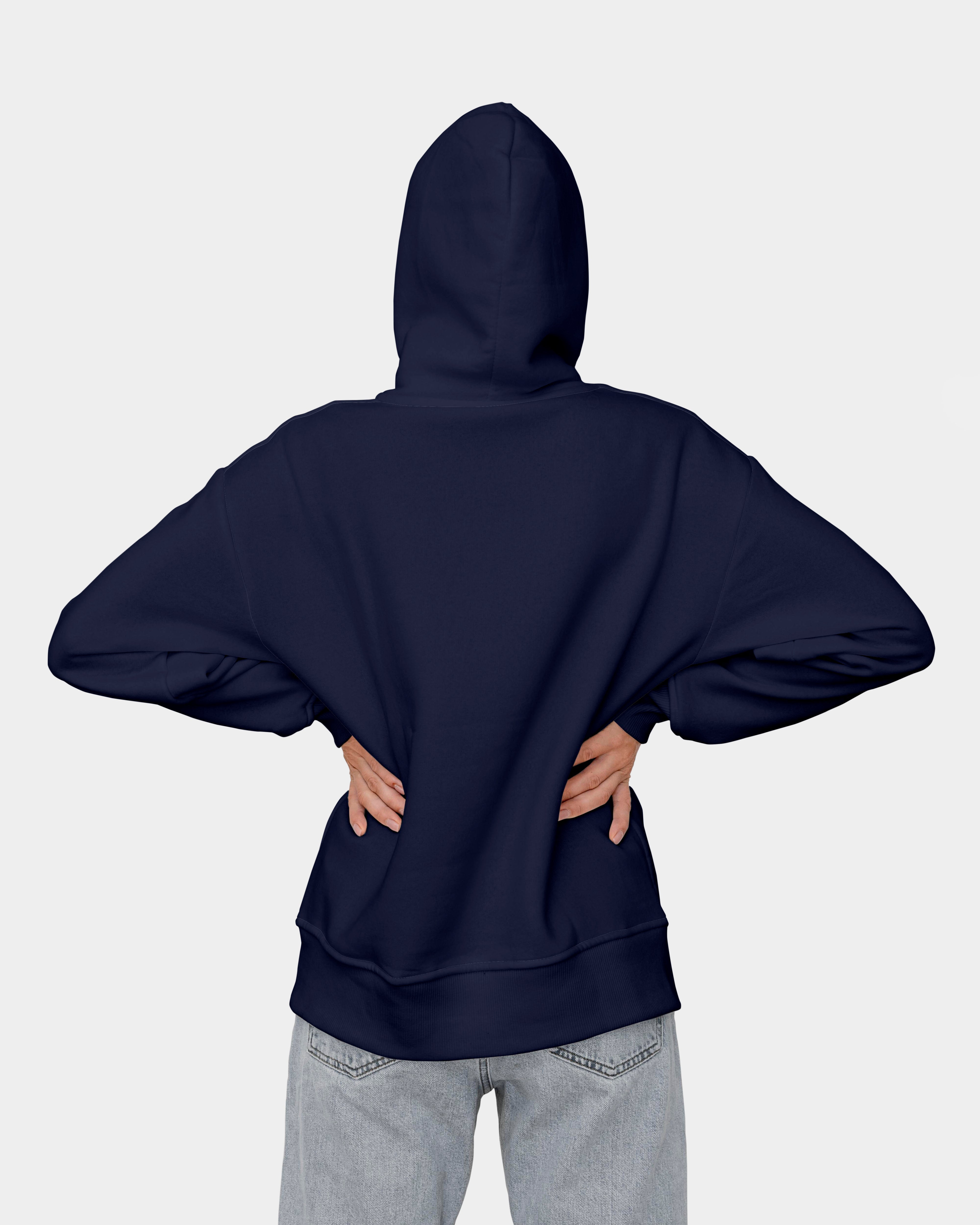 Womens Cotton Navy Hoodies - Navy
