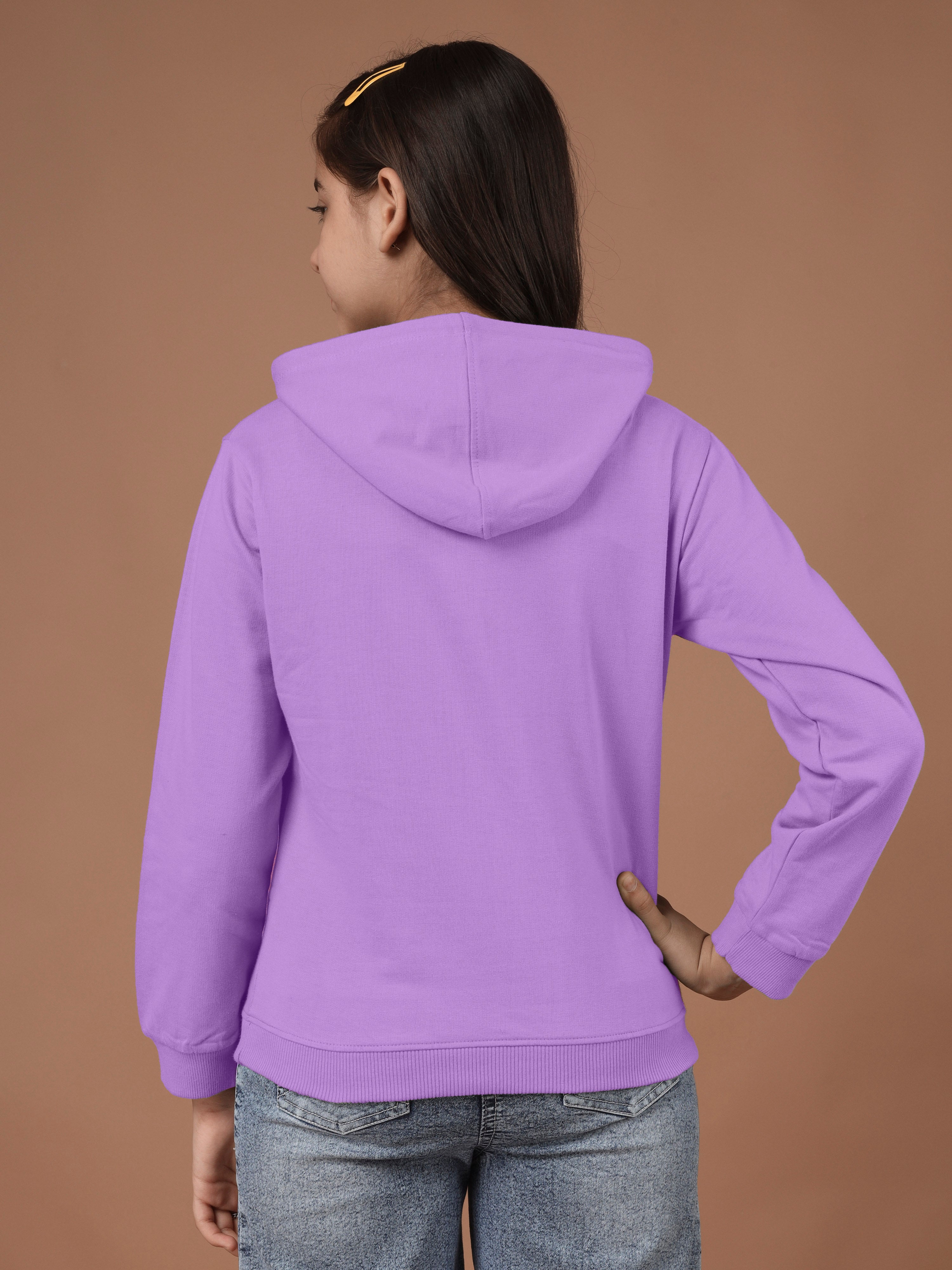 Girls Cotton Hooded Neck Hoodies - Navy